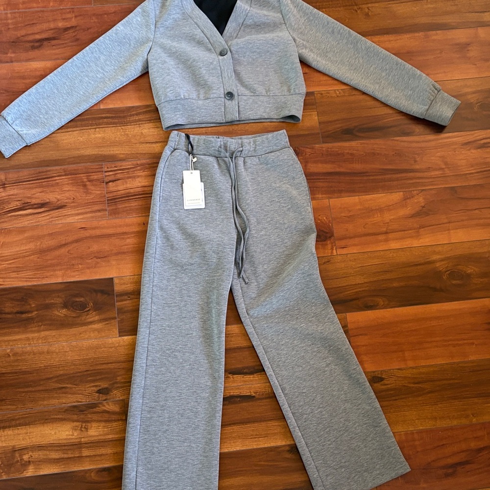 Commense Gray Women's Pants & Jumpsuit Set